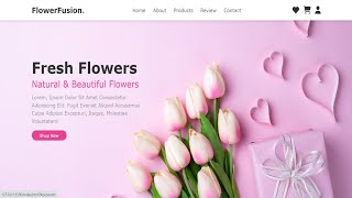 Responsive Flower Shop Website Design Using HTML amp CSS Only [upl. by Acimahs]