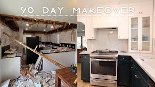 DIY EXTREME HOME MAKEOVER 90 Day Transformation  Kitchen Living Room Dining Room Bathroom [upl. by Ahsil]