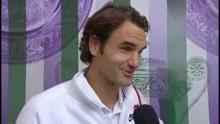 Federer talks football and Wawrinka  Wimbledon 2014 [upl. by Nylednarb147]