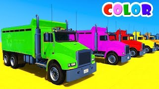 LEARN COLORS for kids w TRUCK Cars amp Spiderman Cartoon  Superheroes for Babies [upl. by Annairba]