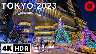 2023 Tokyo Christmas Lights 2 hour Night Walk  4K HDR 60FPS Spatial Audio [upl. by Butch99]