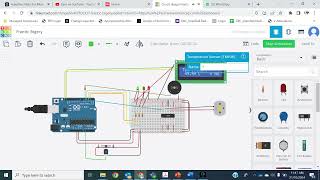 Tinkercad DC motor control using arduino and temperature sensor TMP 36 [upl. by Anhsirk]