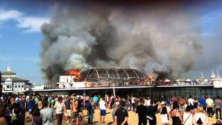 Eastbourne Pier on fire 30th July 2014 [upl. by Kelvin]