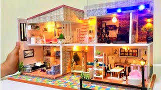 6 diy miniature dollhouse rooms dreamhouse with gym and swimming pool [upl. by Htiffirg845]