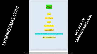 AQA A LEVEL MEDIA STUDIES 75721 PAPER 1 MEDIA ONE VERSION 1 0 FINAL QUESTIONS WITH MERGED ANSWERS JU [upl. by Nessim]