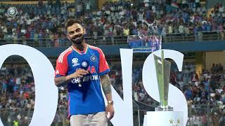 Virat Kholi interview at Wankhede stadium Crowd Chanting Kohli 40000 people [upl. by Cressida]