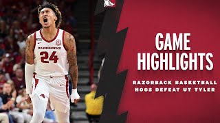 Highlights Hogs Defeat UT Tyler  RAZORBACK BASKETBALL [upl. by Ahsena]