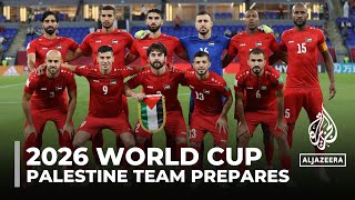 Palestine team plays World Cup qualifier Team set to face Australia in Kuwait [upl. by Nirmak]