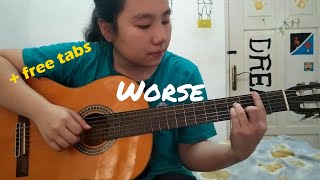 free tabs Worse  New Hope Club Fingerstyle guitar cover by Megan Alexis [upl. by Guimond]