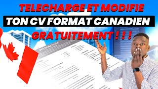 IMMIGRATION CANADA 2024  FAIRE UN CV CANADIEN GRATUITEMENT EN QUELQUES MINUTES [upl. by Goldfinch]