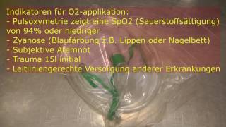 Sauerstoffgabe im Rettungsdienst O2Maske Brille und Verneblermaske [upl. by Karlen]