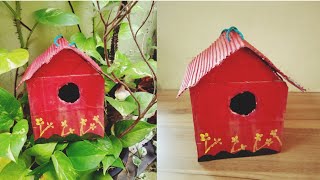 How to make bird nesthome made nestfrom cardboard easy [upl. by Brieta]