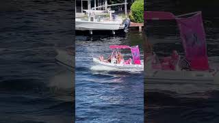 Pink Dinghy Power AllFemale Crew boat boatlife boating [upl. by Elkraps]