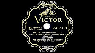 1935 HITS ARCHIVE Anything Goes  Paul Whiteman Ramona Davies vocal [upl. by Aysahc508]