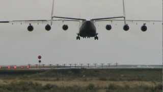 Largest Flying Aircraft Antonov An225 Crosswind Landing [upl. by Killoran824]