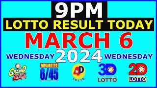 9pm Lotto Result Today March 6 2024 Wednesday [upl. by Killian11]