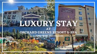 THE ORCHARD GREENS RESORT amp SPA MANALI  HOTEL NEAR MALL ROAD  LOG HUT AREA  FULL HOTEL TOUR [upl. by Lleruj676]