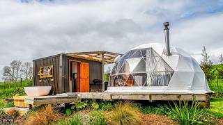 Unique Tiny Home  Geodesic Dome w Outbuilding [upl. by Oretos556]