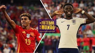 Futebol no Mundo 358 AO VIVO Euro 2024  Espanha e Inglaterra na grande final [upl. by Ammadis]