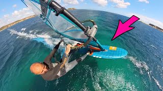 Flat Water Windsurf Blasting  Monster 106 First try [upl. by Dannica]