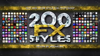 Photoshop Text Style Pack  200 Fx Style  Free Download 2021 [upl. by Leiuqeze451]