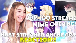 REACTING to the TOP 100 Streamed Anime Openings of ALL TIME 2024 [upl. by Arada]