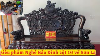 Bàn Giao Nghê Bảo Đỉnh cột 16 Nghê 5 Đầu gỗ Mun Hoa Lào Về TP Sơn La  đồ gỗ đồng kỵ mạnh kha [upl. by Joao]