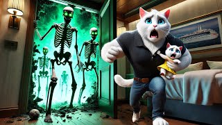 Kittens and Cat Parents go😿 the Spooky Ride👻 cat ai catlover catvideos cutecat aicat [upl. by Alfonse]