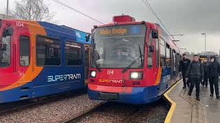 Couple of Sheffield Supertrams at Beighton 200324 [upl. by Siclari]