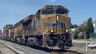 UP 8110 leads UP IOANP27 at Baumberg Ave in Hayward CA [upl. by Bettine500]