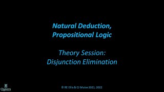 Logic13aDisjunctionElimination [upl. by Henig231]