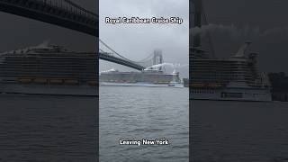 Royal Caribbean Cruise Ship under Verrazano Bride on a rainy day New York City NYC shorts [upl. by Ardiek]