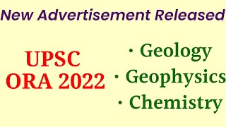 UPSC ORA 2022 Geology Geophysics Chemistry Hydrogeology Jobs🔥🔥 [upl. by Cordey458]