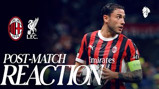 Postmatch reaction from Davide Calabria  AC Milan v Liverpool [upl. by Enelkcaj]