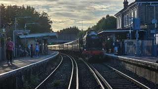 Sunset Steam Express  46100 Royal Scot at Chertsey with 13 Carriages  200624 [upl. by Nwahsar]