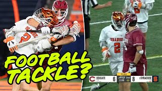 MOST PHYSICAL Moments From Brutal Lacrosse Game [upl. by Yanat706]