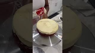 First Attempt Red velvet Cheesecake 😃😋💯 baking redvelvetcakedesign cheesecake [upl. by Otrebron675]