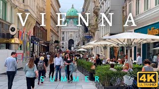 Vienna Austria  Summer Walking Tour 4K UHD [upl. by Alrak]