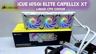 CORSAIR iCUE H150i ELITE CAPELLIX XT Liquid CPU Cooler Unbox Install Test [upl. by Ellenej]