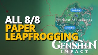 All Paper Leapfrogging Day 1 Forest of Blessings Genshin Impact [upl. by Jesselyn]