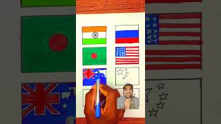 Bangladesh  India  Pakistan flag art drawing shorts [upl. by Lilias483]