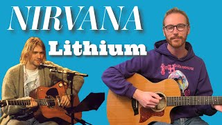 Nirvana  Lithium  Easy Guitar Lesson [upl. by Cyrilla]