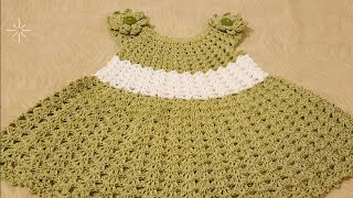 👭VESTIDO A CROCHETganchillo para niñas LasMaravillasdelCrochet [upl. by Llewol398]