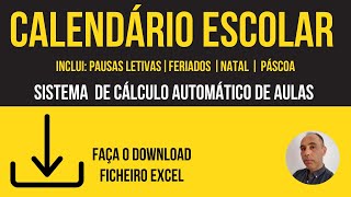 Sistema de calendário em Excel  Ano letivo 20232024  Inclui Páscoa 2024 e Feriados 2024 [upl. by Adnoryt215]