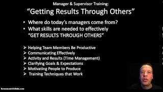 Manager amp Supervisor Leadership Training Introduction [upl. by Aisyla590]