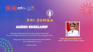 Apa Kata Wakil Bupati Sumba Barat Dalam Pembukaan Penyusunan Rencana Kerja Pemerintah Daerah 2025 [upl. by Lanod]