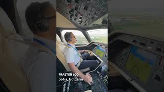 EMBRAER PRAETOR 600 APPROACH AND LANDING IN SOFIA BULGARIA COCKPIT VIEW [upl. by Hannon]