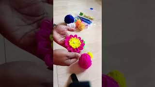 kiri dhaga art diy crochet flowers🌼🌻🏵️ viralshor [upl. by Inanuah]