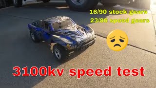 Slash 2wd speed test with 3300kv brushless motor and 2s battery [upl. by Ettenrahs]