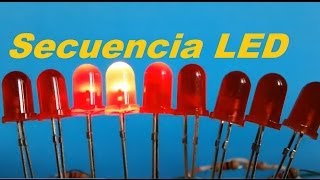 ✅ Secuencia de LEDs con 555 y 4017 Como se hace [upl. by Riancho]